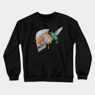 Hummingbird and skull Crewneck Sweatshirt